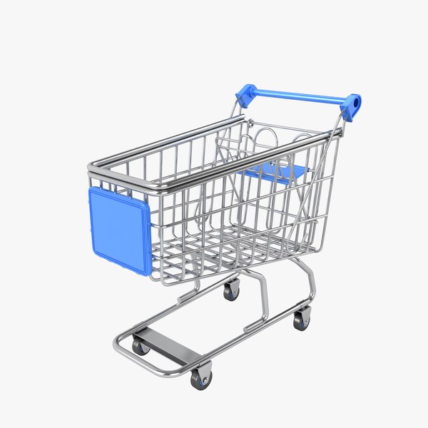 3D model trolley supermarket market