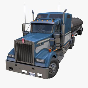 3D Kenworth W900 tanker trailer PBR