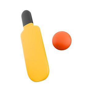 cricket ball icon 3D model
