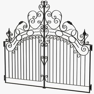 Decorative iron driveway gate