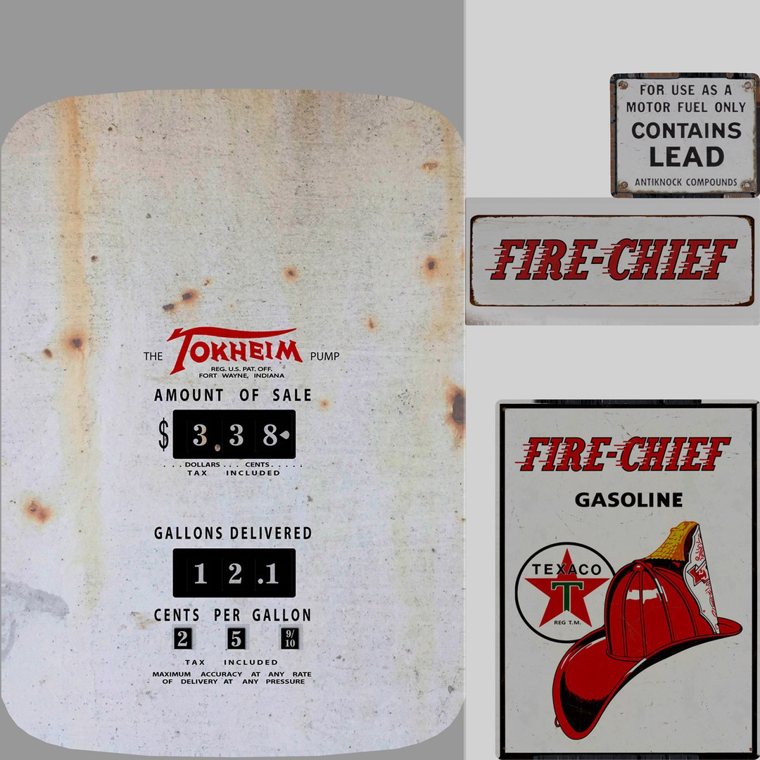 Vintage TEXACO Gasoline Pump 1948 3D Model - TurboSquid 1987399