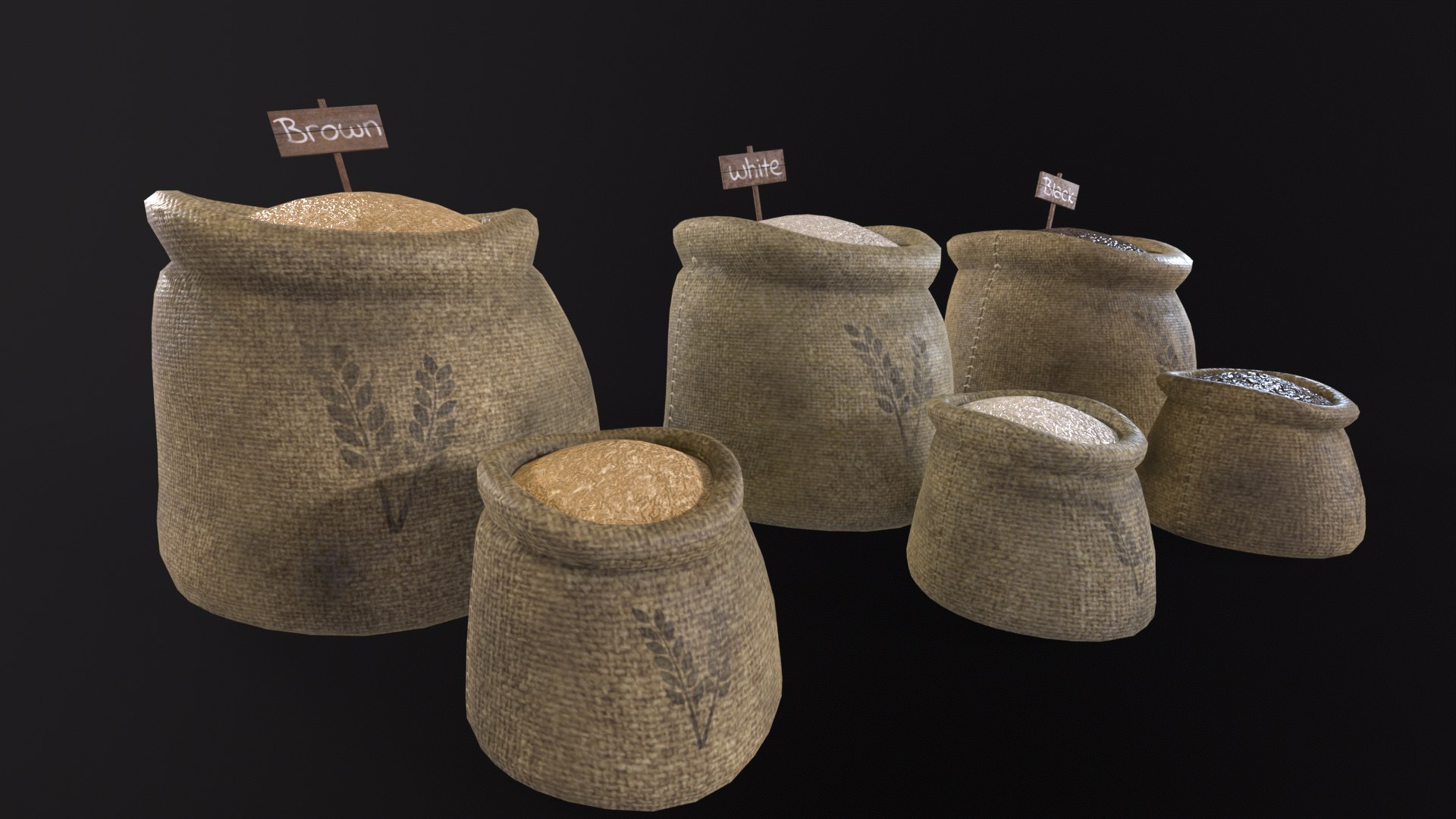 Rice Sacks 3D model - TurboSquid 2175684