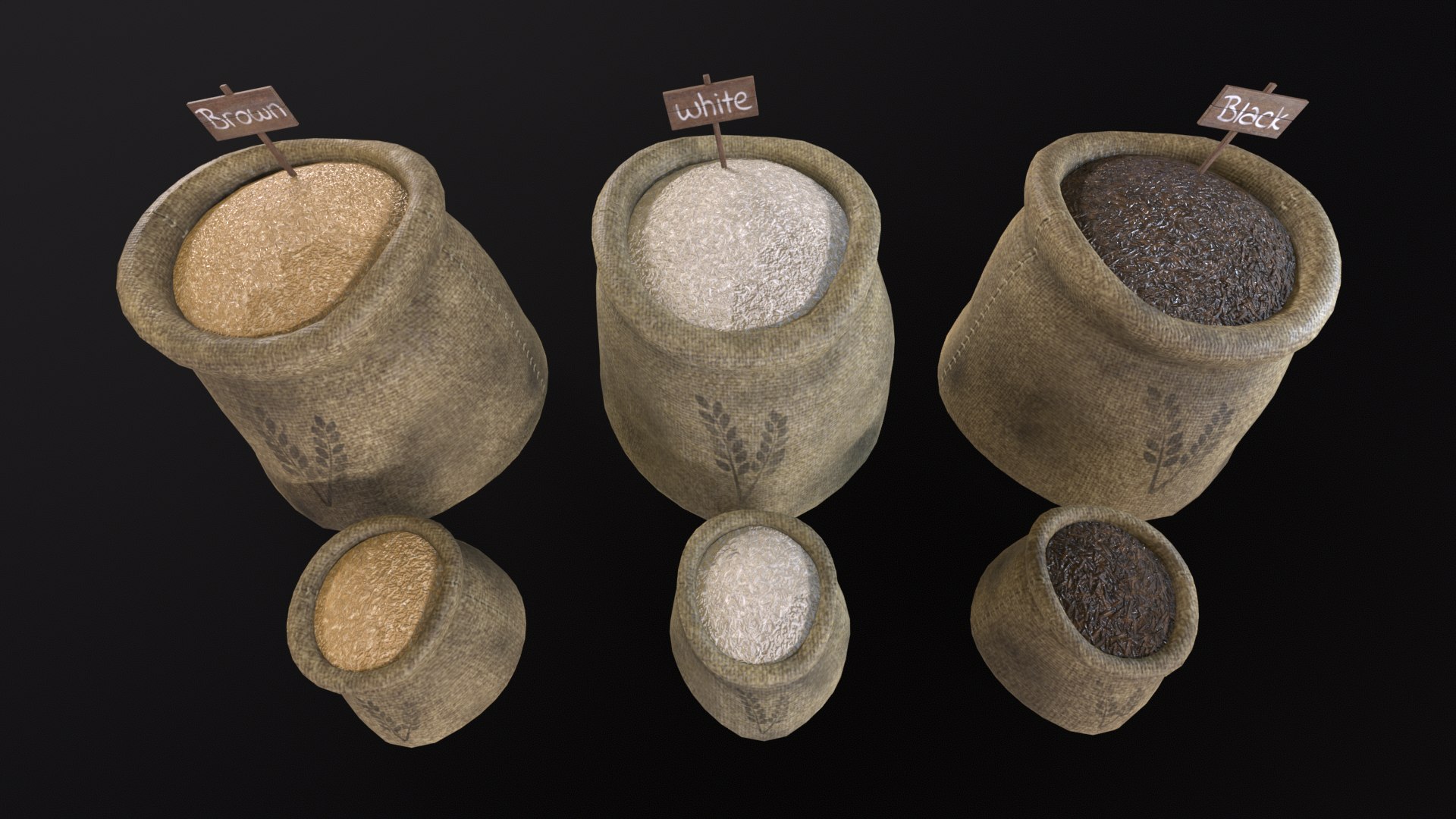 Rice Sacks 3D model - TurboSquid 2175684
