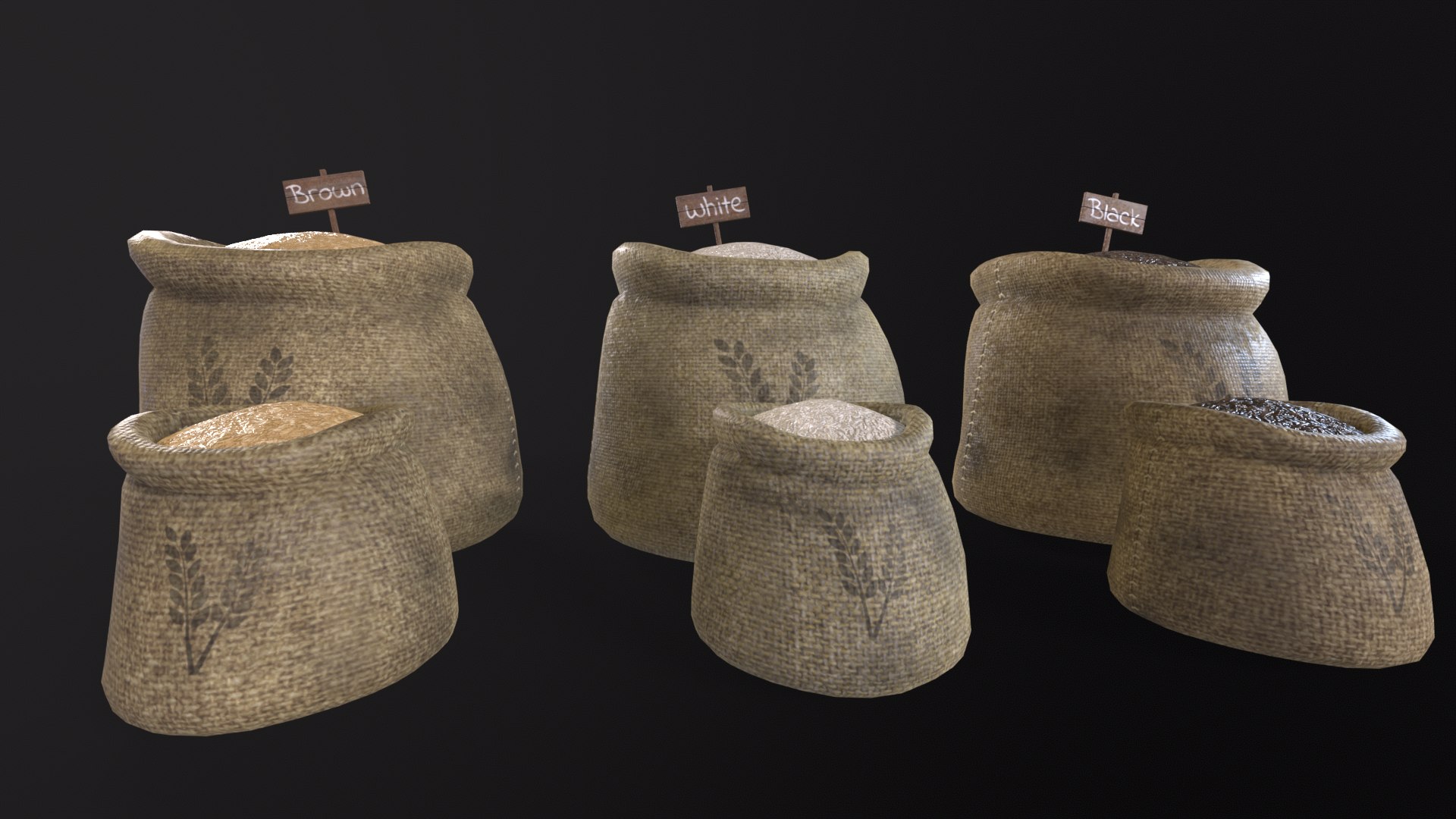 Rice Sacks 3D model - TurboSquid 2175684