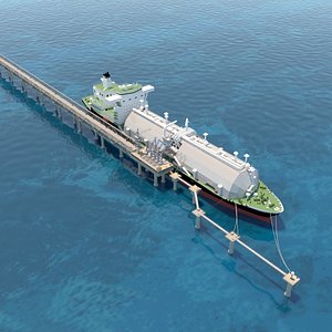 berth tanker ship 3D model