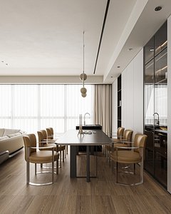 modern dining room 3D model