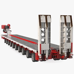 steerable heavy transport trailer model