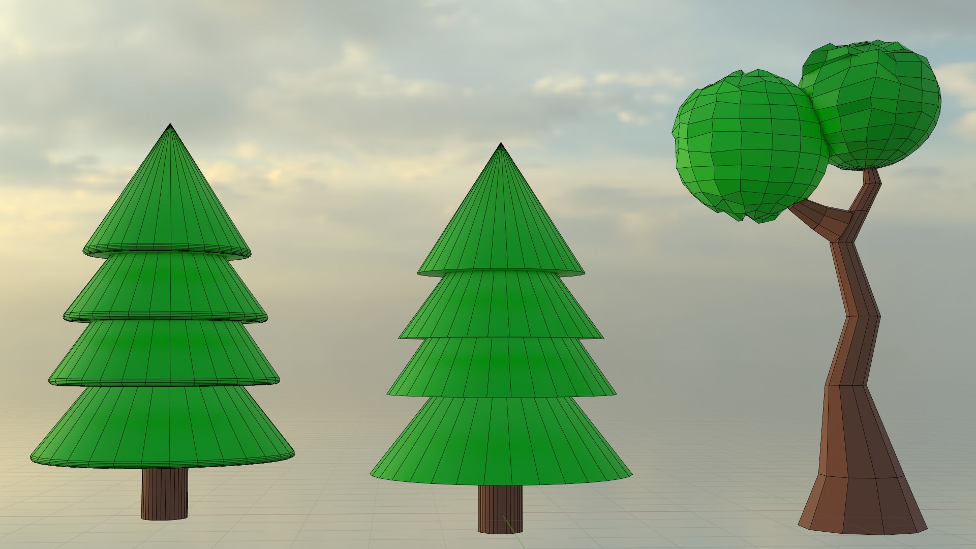 3D Model Low Poly Trees - TurboSquid 2016294