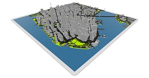 3D New York City Lower Manhattan Map