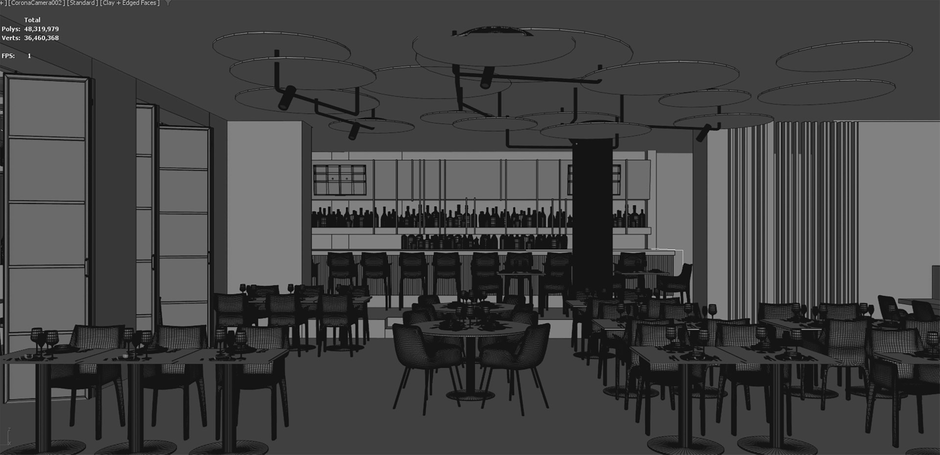 Modern Restaurant Bar Model - TurboSquid 2226969