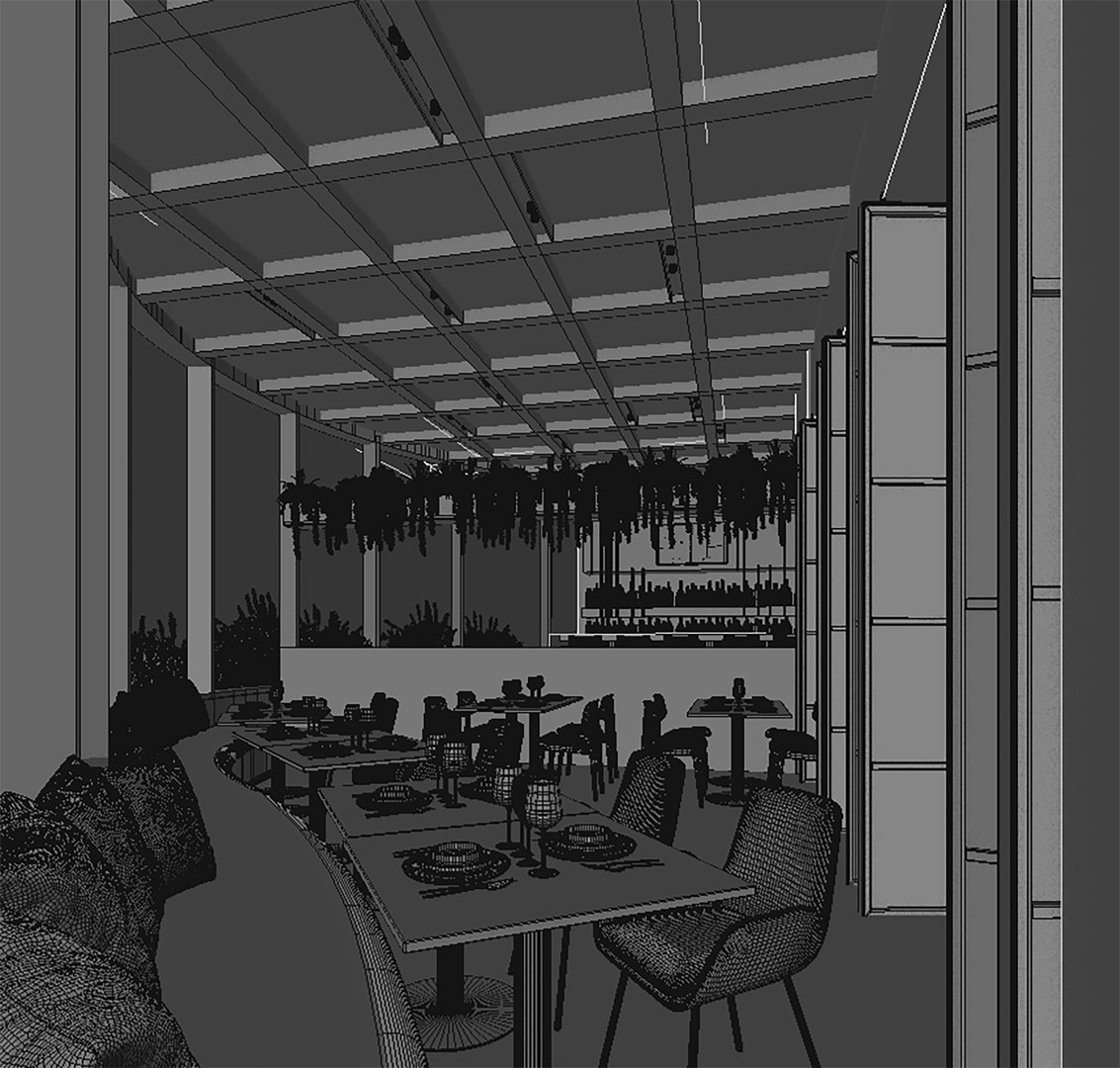 Modern Restaurant Bar Model - TurboSquid 2226969