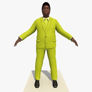 3d model of african male business man
