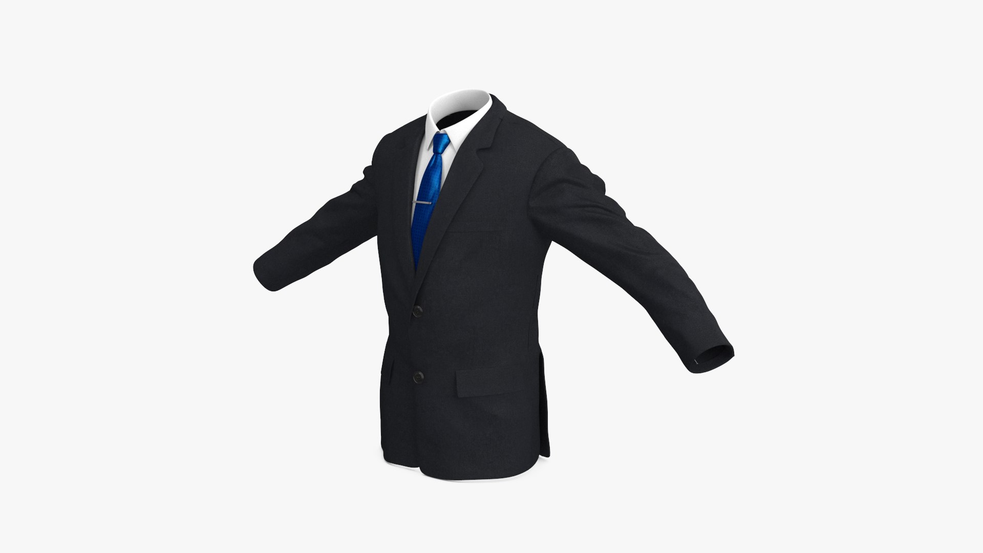 Business Uniform Jacket Suit Tie 3D model preview