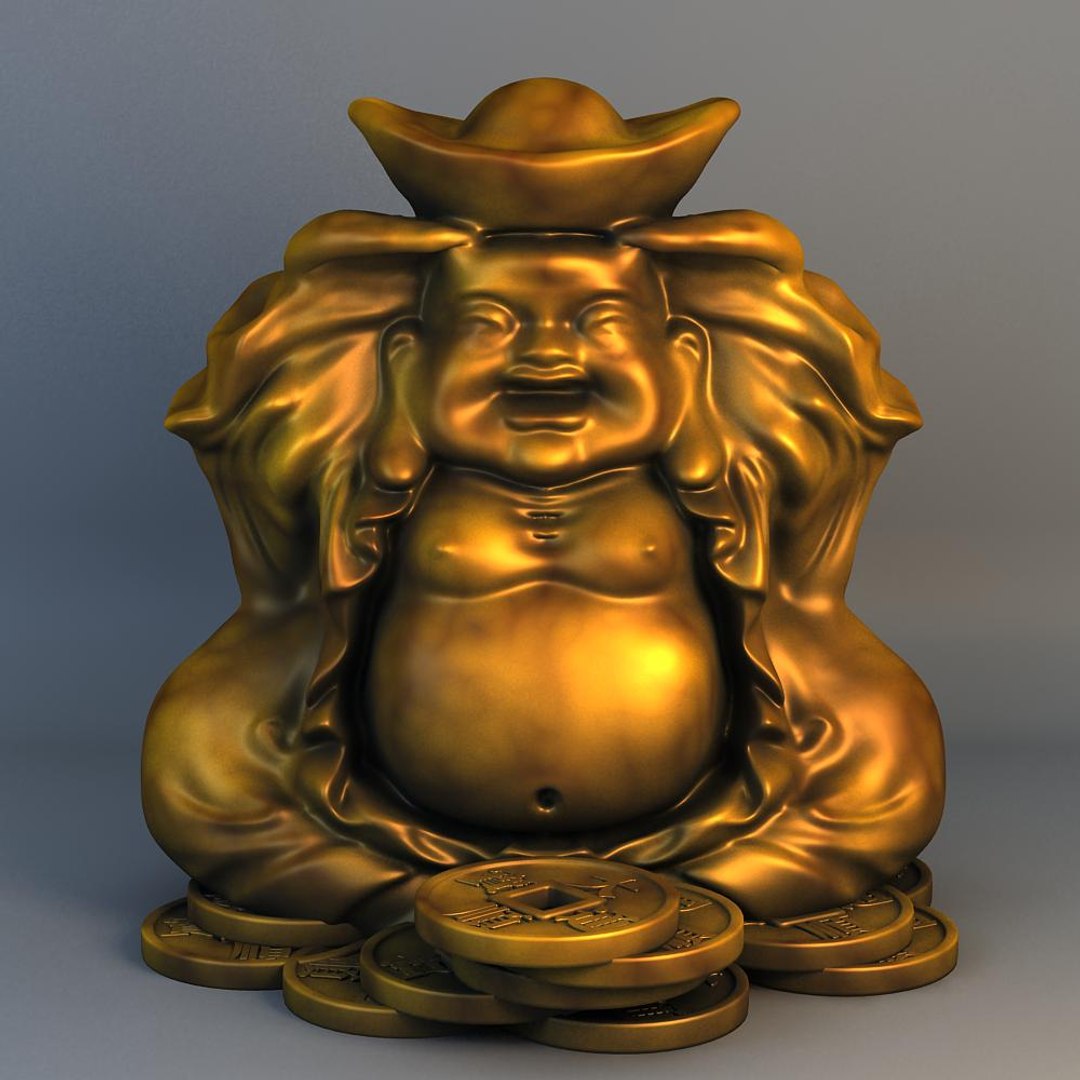 3d model of buddha bronze statue