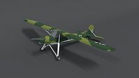 Low Poly Cartoon Fieseler Fi 156 Storch WWII Airplane
