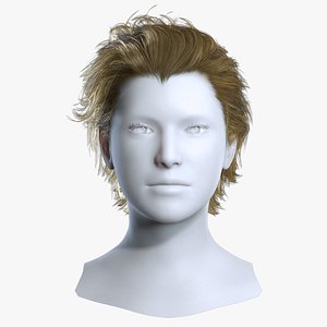 Edgy Unisex Slicked Back Pixie Cut Hair Asset - Real-Time Game Ready model