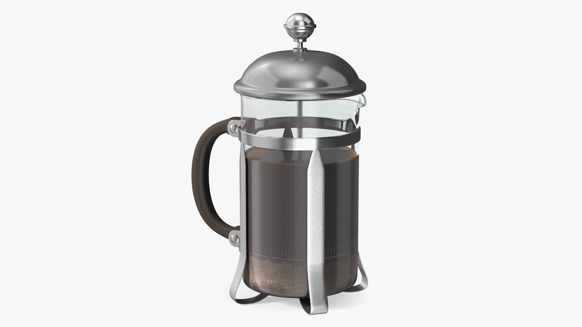 French Press Coffee Pot 2 with Coffee(1) 3D model preview