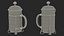 French Press Kaffeekanne 2 mit Kaffee