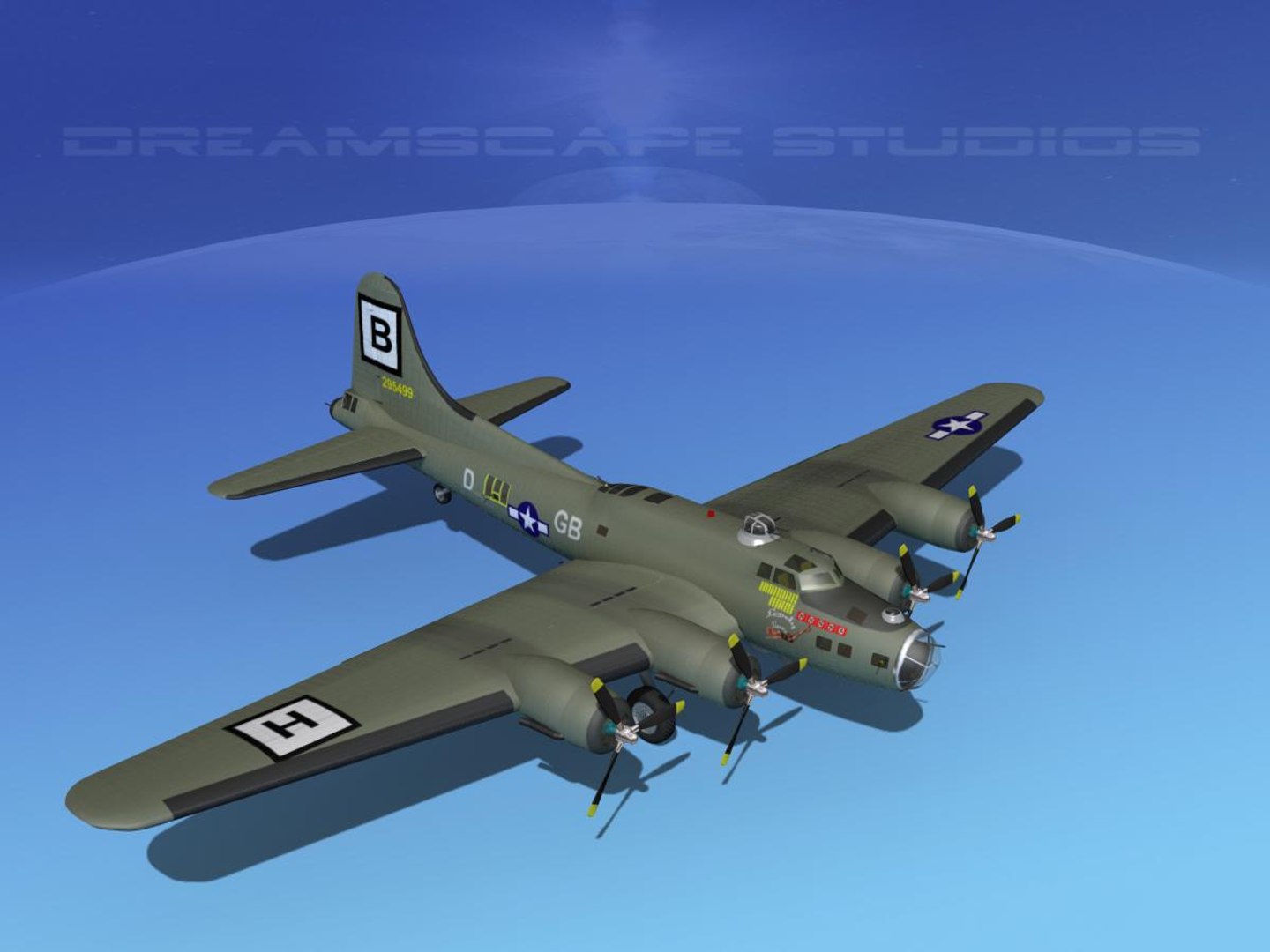 3d B-17 Boeing Flying Fortress