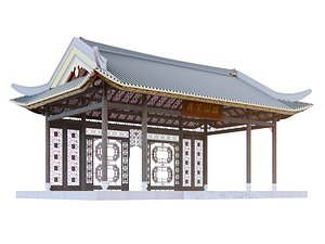 Traditional Chinese Ractangular Pavilion model
