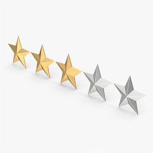 Gold Three Stars Rating 3D model