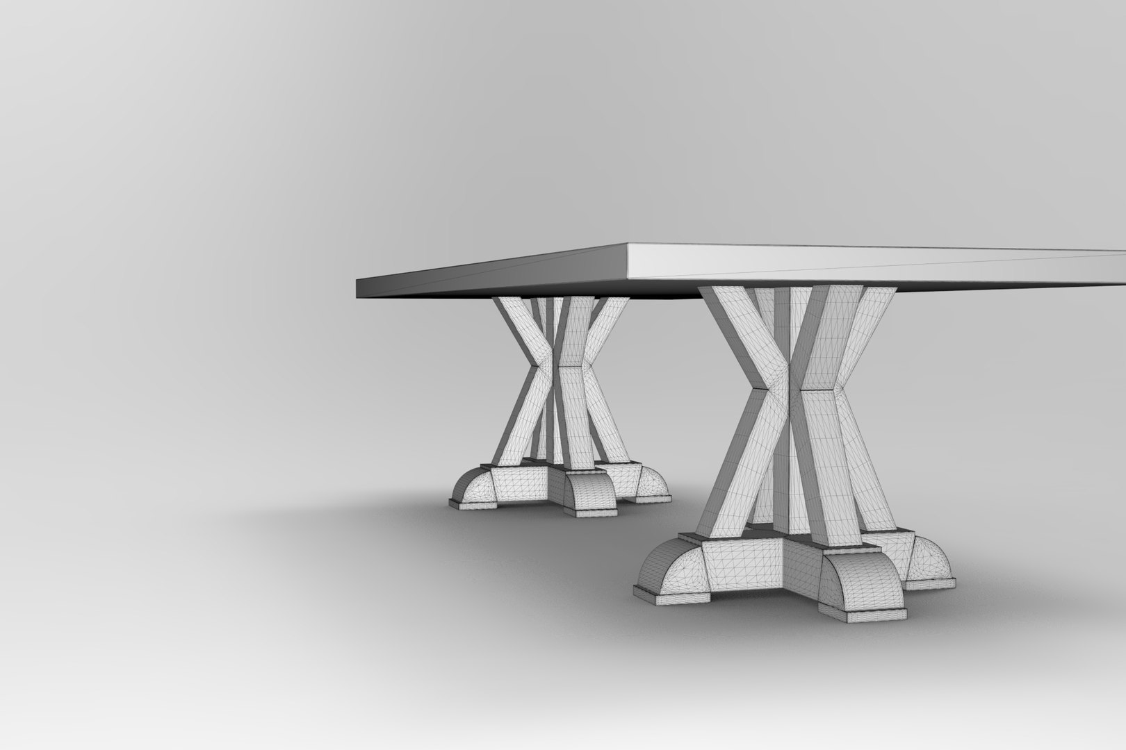 Portland Old Dining Table model - TurboSquid 1843870