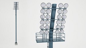 3d model rounded stadium lights