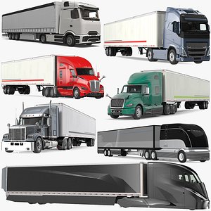 Heavy Duty Truck with Trailers Collection 3