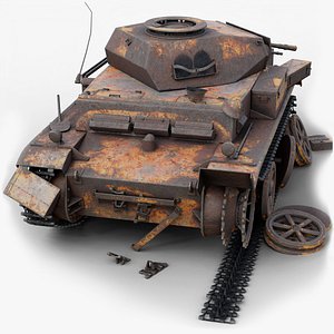 PZIIG German Destroyed Tank 3D model