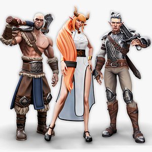 Stylized Warrior Pack 3 - Female And Human Elven - Axe Warrior - 59