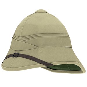 3D cork pith helmet model