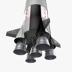 saturn v launch vehicle 3d model