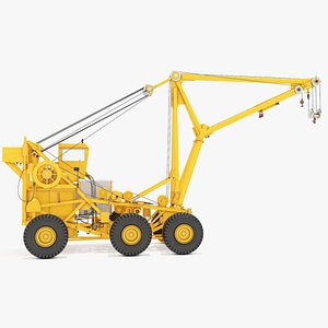 Emergency Heavy Lift Crane Yellow Rigged 3D model