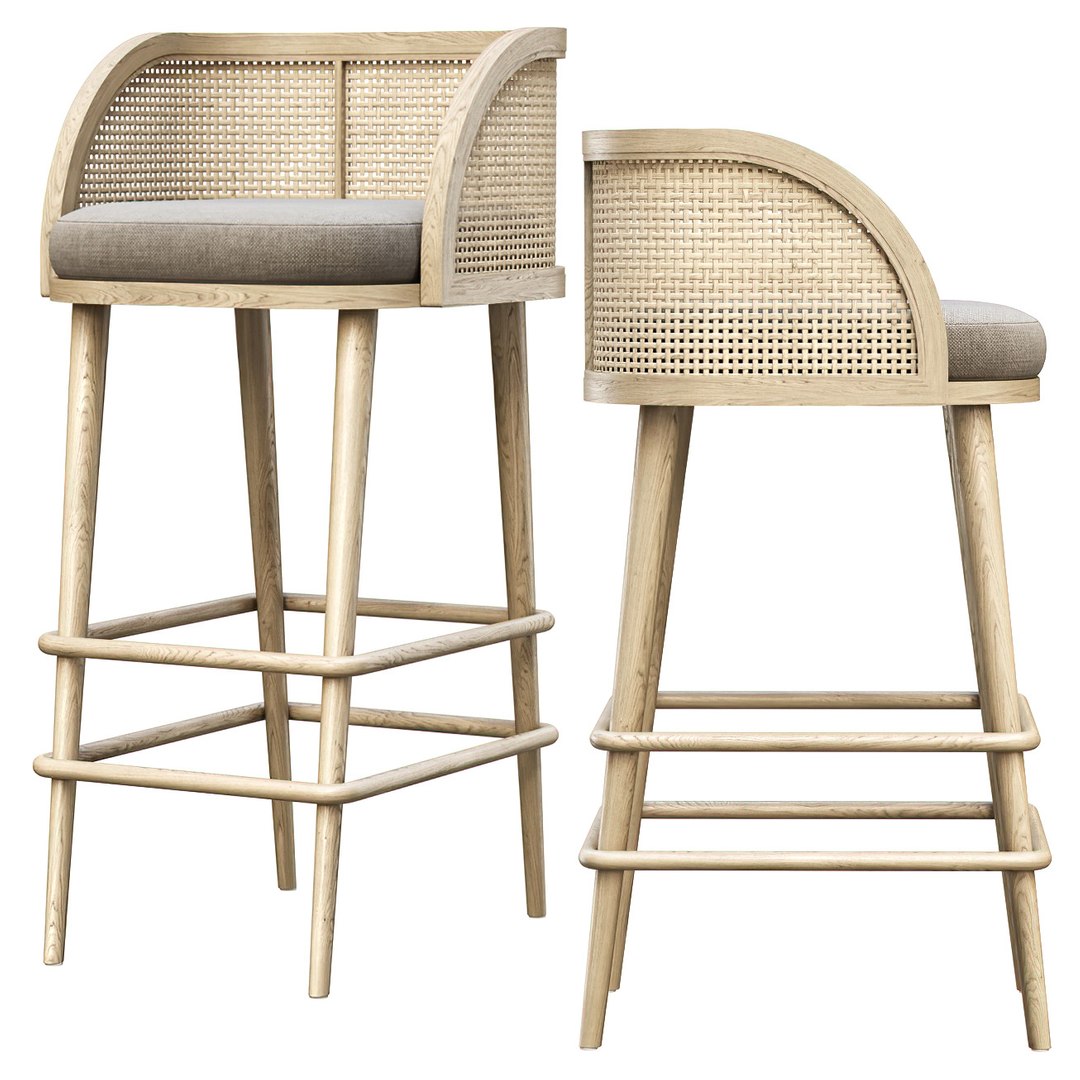 Rimma Rattan Bar Stool DR78 3D TurboSquid 1722435