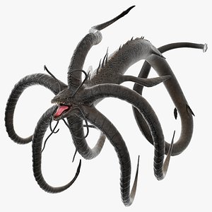 Mythical Sea Leviathan Serpent Form Black Rigged for Maya 3D model