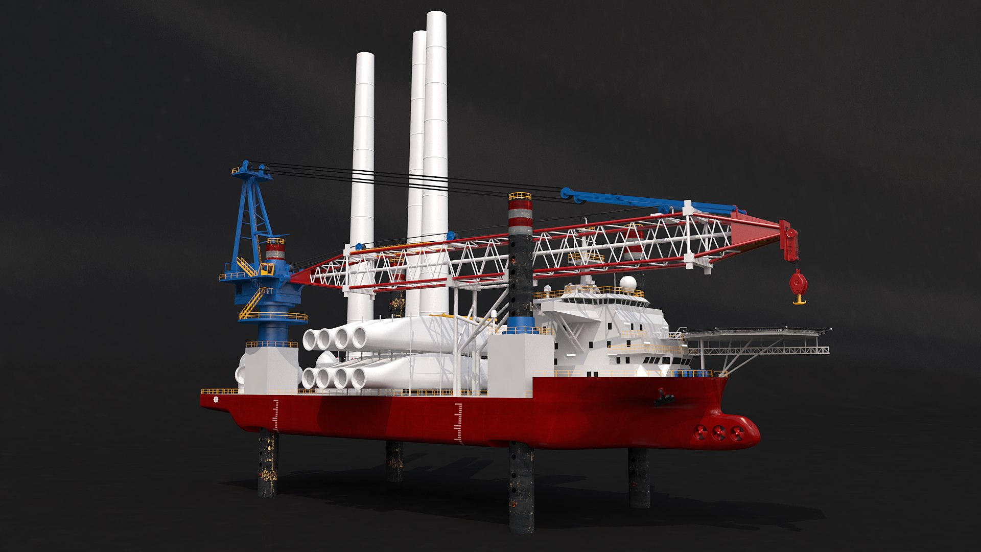 Offshore Wind Farm Ships Set 3D Model - TurboSquid 2087113