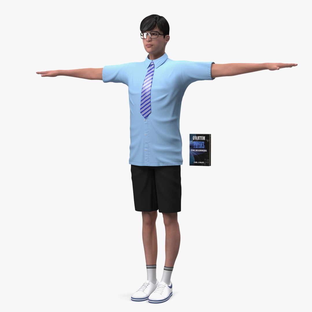 Chinese Schoolboy T-Pose 3D model preview