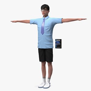 3D Chinese Schoolboy T-Pose