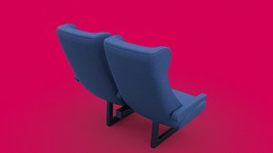 3D Train seat Plane passenger seats with pillow and armrest 3D model model
