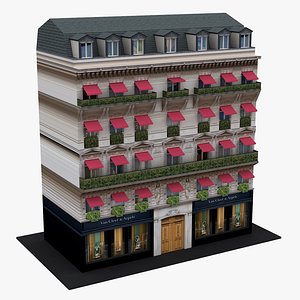 Typical Parisian Apartment 3d Building 04
