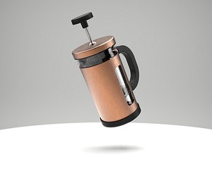 3D Coffee Press - Modern Copper and Glass - Size - Single Cup
