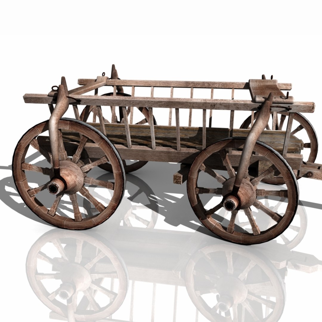 3d Rustic Bull Wagon Model