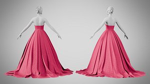 3D model Dress 47 Maroon Flush