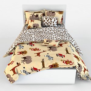 children bed linen 3d model