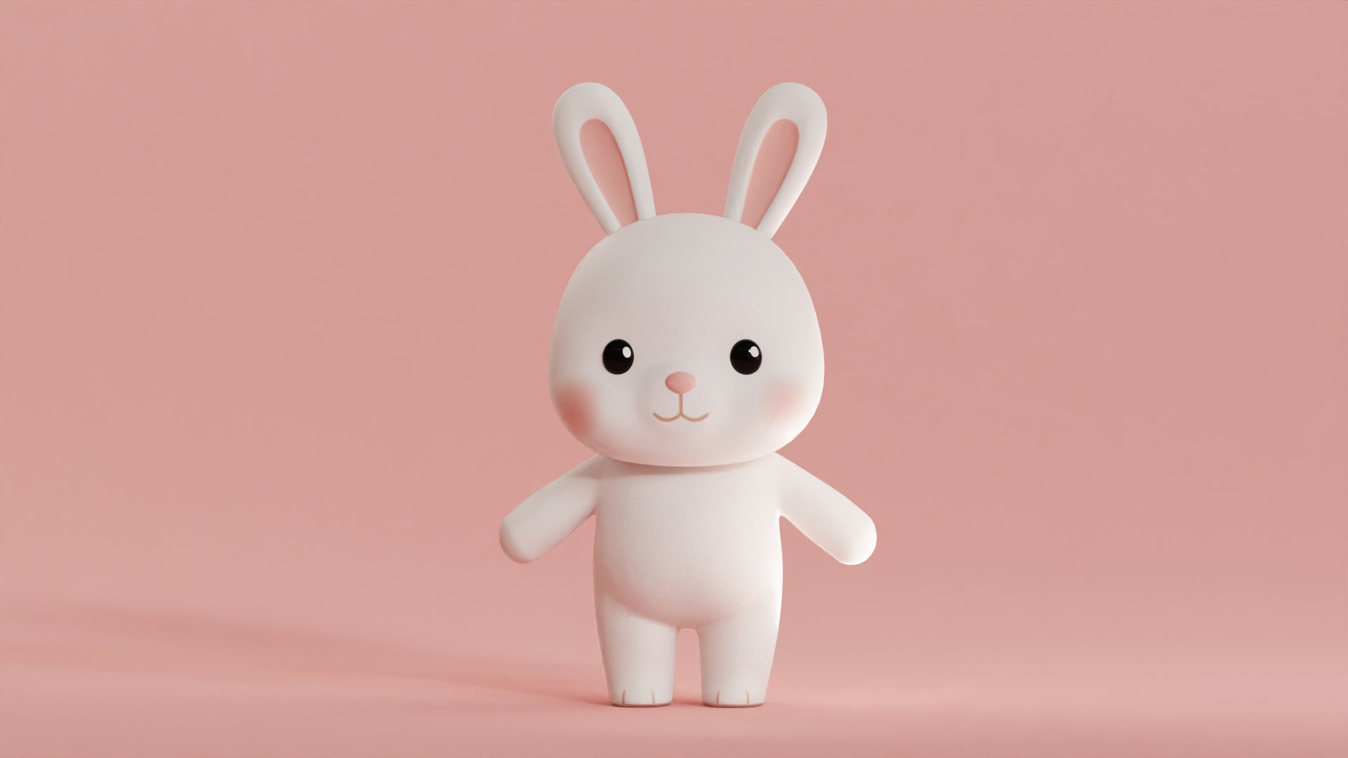 3D Model Chibi Kawaii Bunny Cute Cartoon Illustration Low-poly 3D Model ...