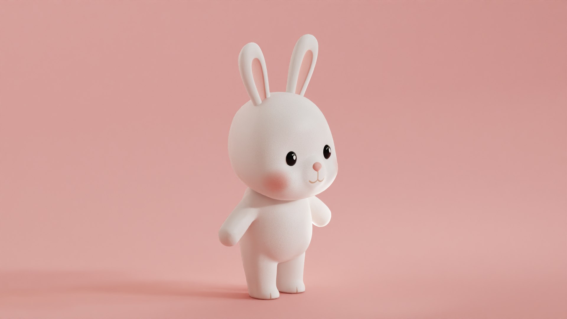 3D Model Chibi Kawaii Bunny Cute Cartoon Illustration Low-poly 3D Model ...