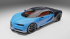BUGATTI CHIRON ATALANTIC BLUE 3D model