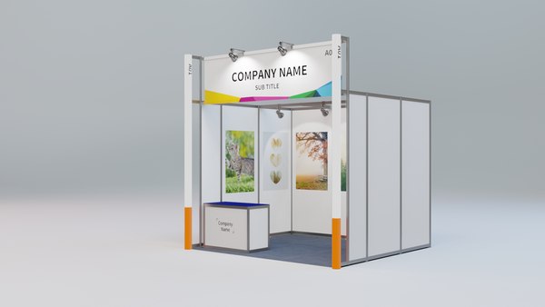 modelo 3d Letrero lateral cilíndrico del stand de feria comercial de ...