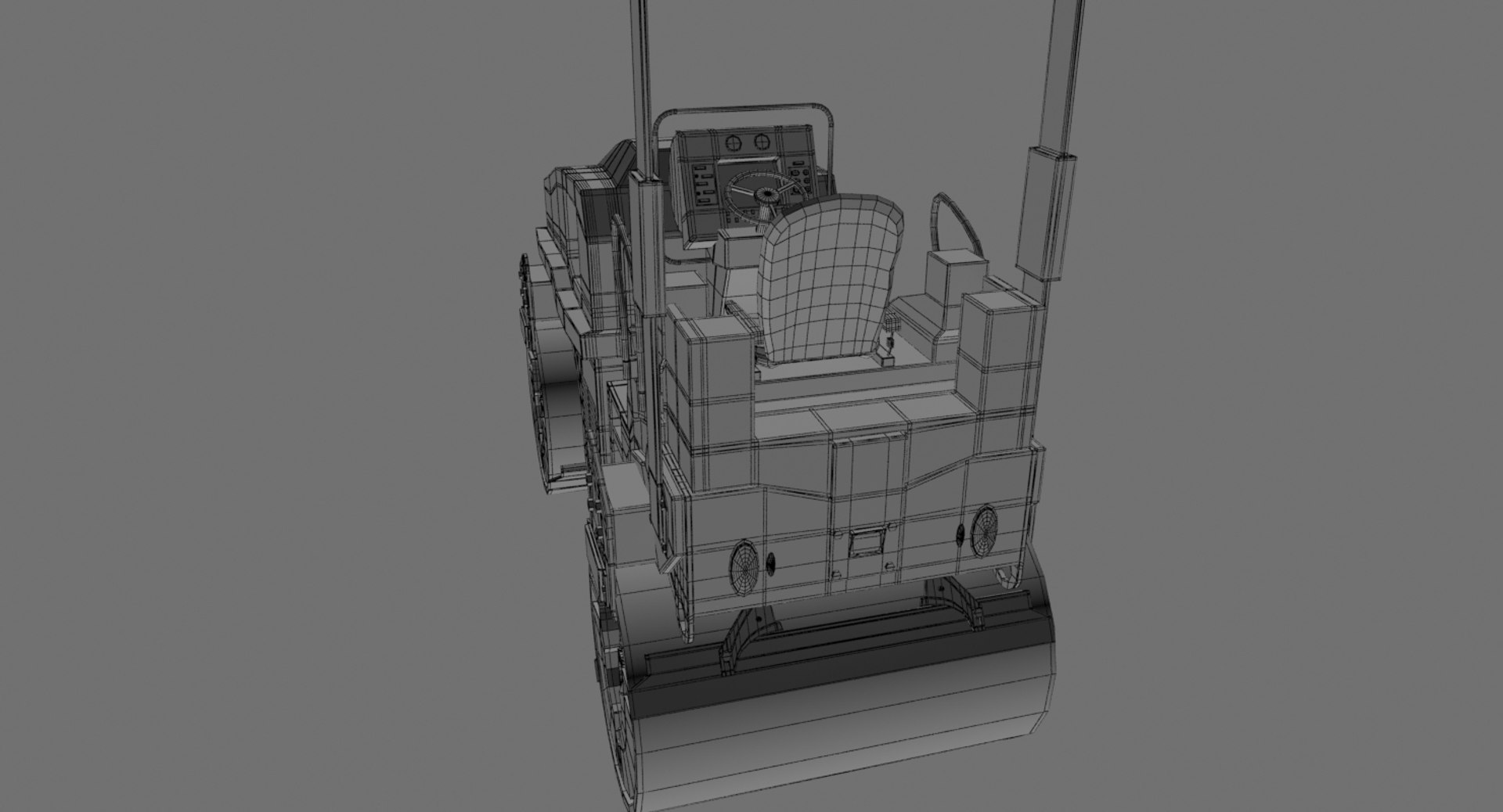 3d Model Of Road Roller Compactor Vehicle