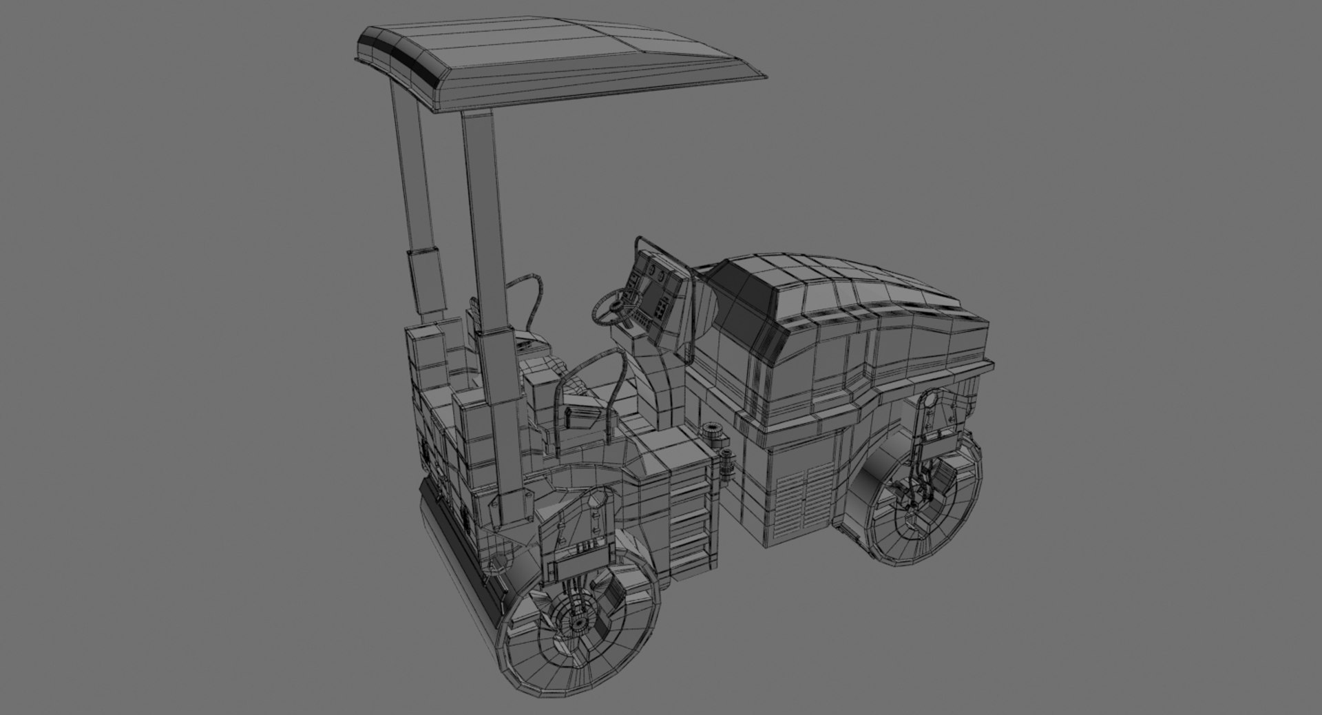 3d Model Of Road Roller Compactor Vehicle